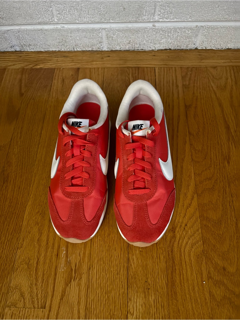Nike Red and White Women's Retro Runner Sneakers